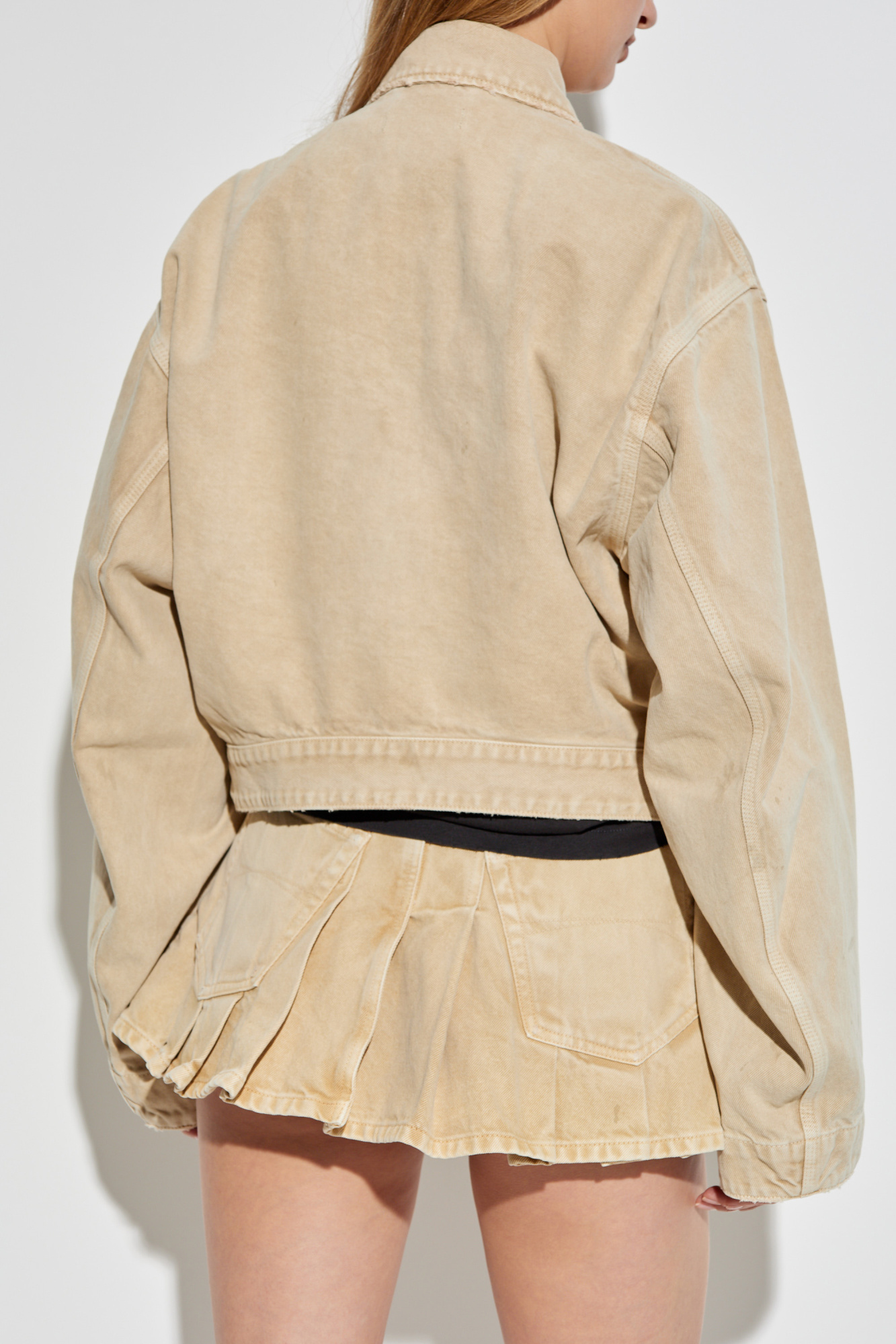 Beige Denim jacket with a `vintage` effect Balenciaga
